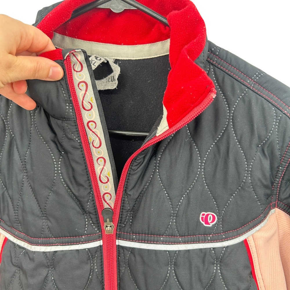 Pearl Izumi Quilted Cycling Jacket XL Black Pink Gorpcore Sporty Bike Wear - Picture 3 of 13